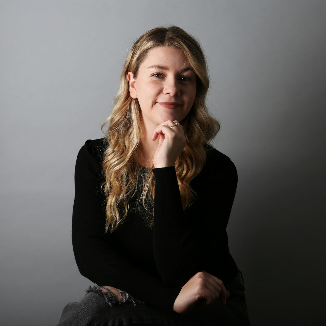 Studio portrait of a Uruguayan woman in elegant business attire