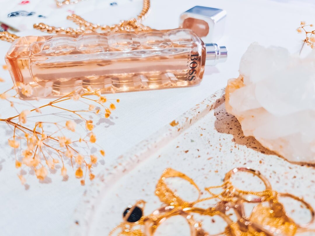 luxury perfume bottle on marble