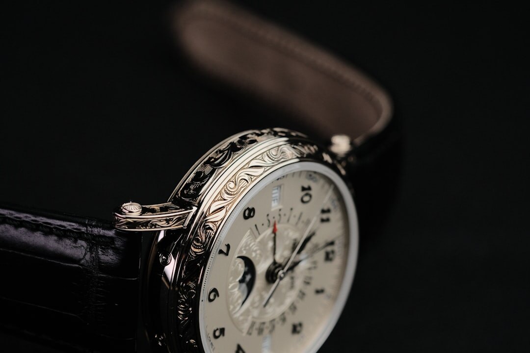 Macro photograph of a Swiss watch movement with visible gears