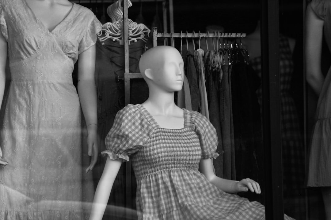 luxury clothing collection on mannequins